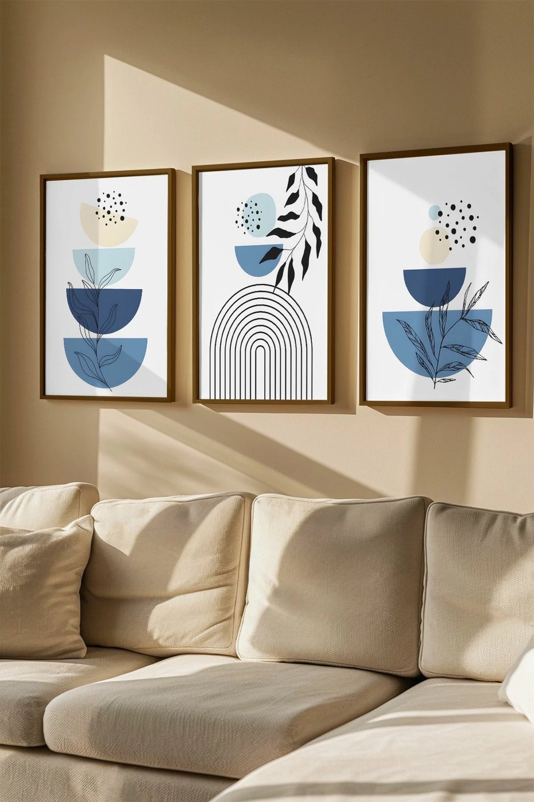 Pikturë dekorative me kornizë (3 copë), Wallity, Artvmodel5-Kahve