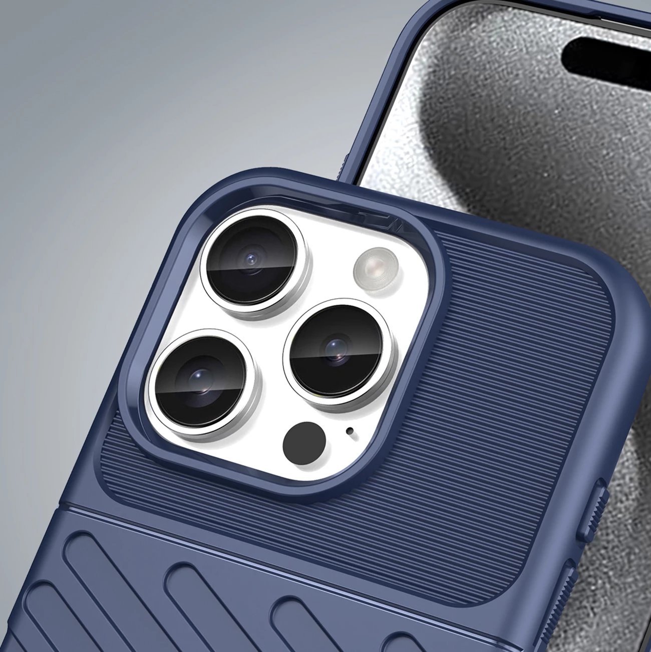Mbështjellës Hurtel Thunder Case për iPhone 16 Pro, silikon, Blu
