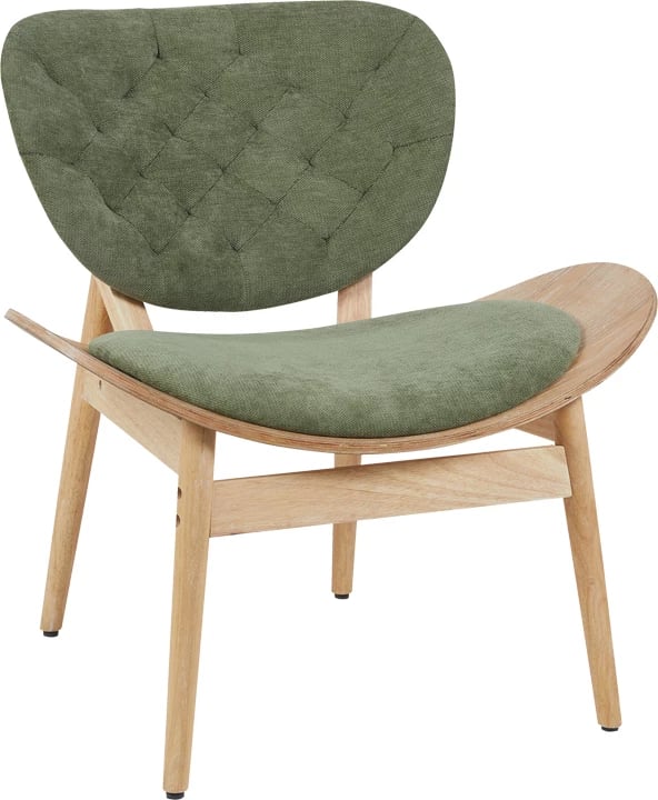 Fotel Udalle, dru natyral, material ngjyrë ulliri, 77x70x81cm