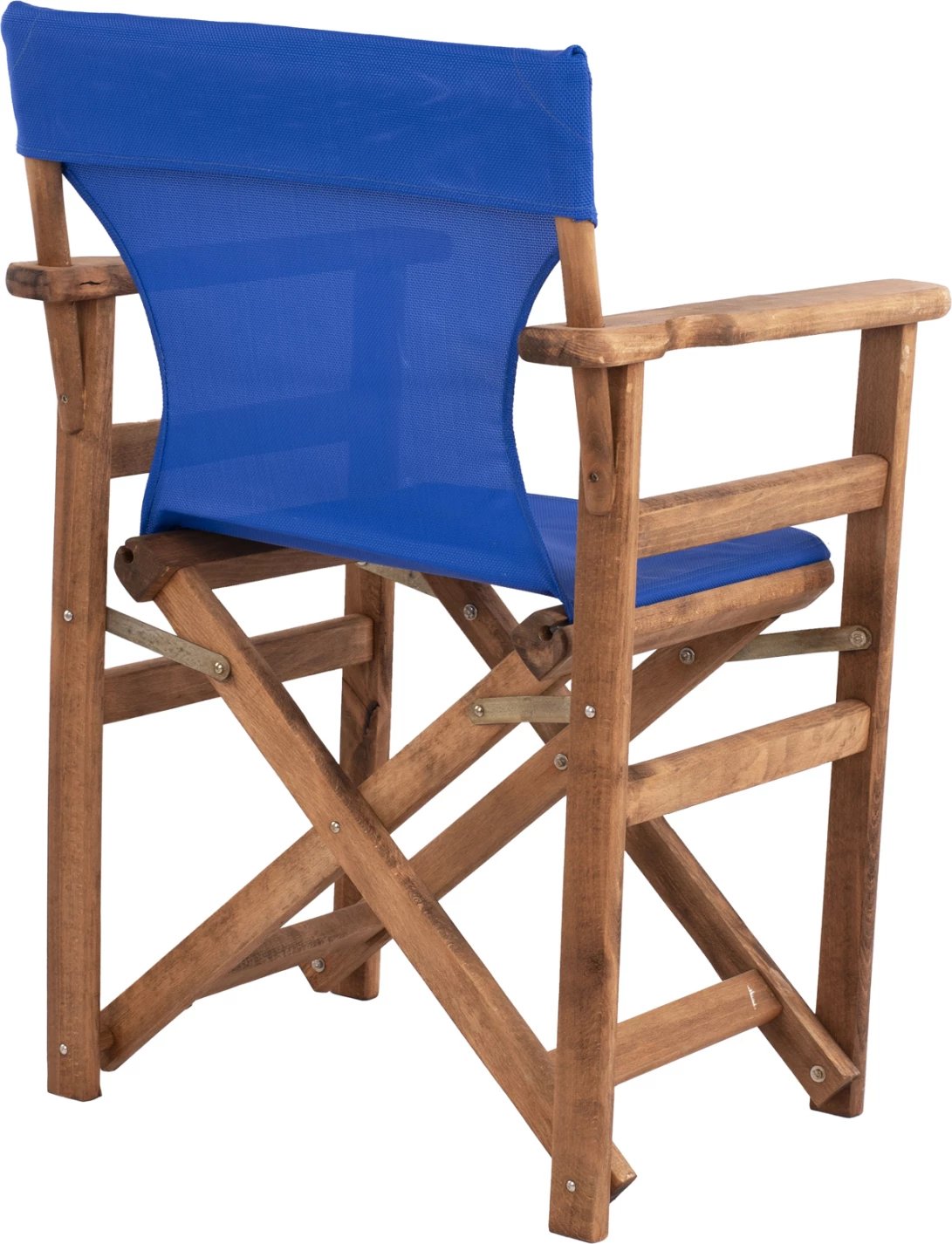 Karrige drejtorësh Limnos, ngjyrë arre, me tekstilene blu, FH10368.01