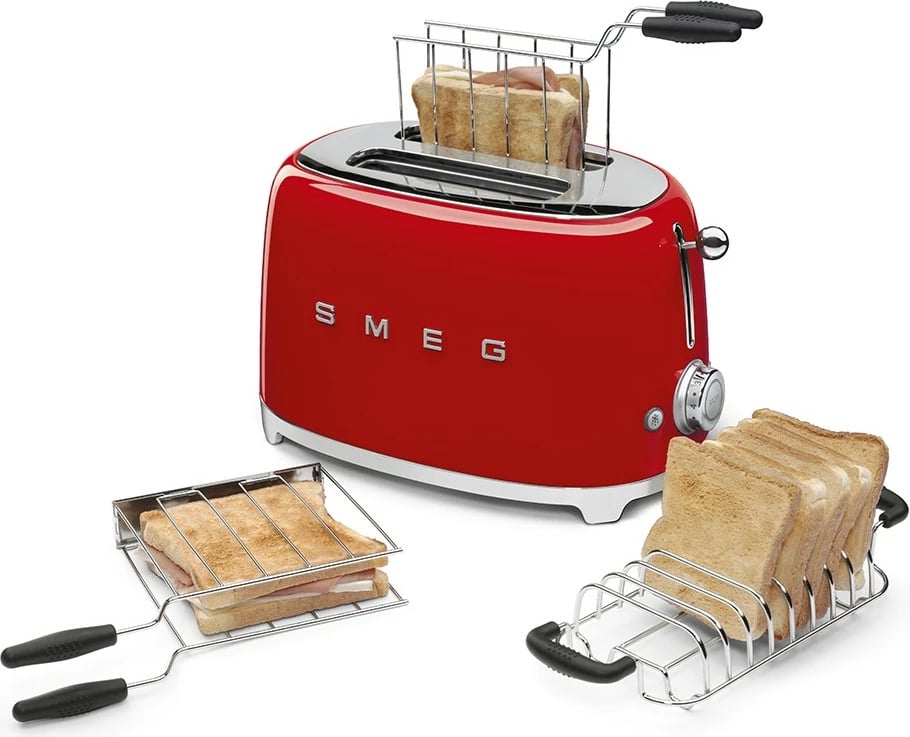 Tostier SMEG TSF01RDEU 2 feta, 950W, i kuq