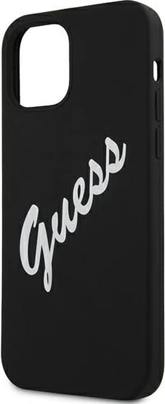 Mbështjellës Guess GUHCP12LLSVSBW për iPhone 12 Pro Max 6.7", silikon, zi/bardhë