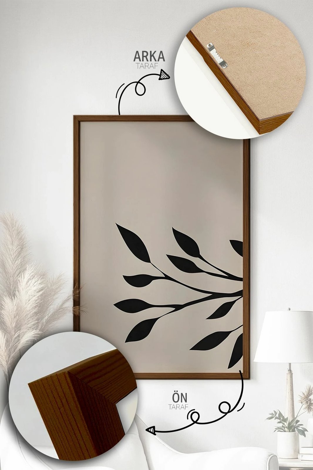 Pikturë dekorative me kornizë (3 copë), Wallity, Artvmodel33-Kahve