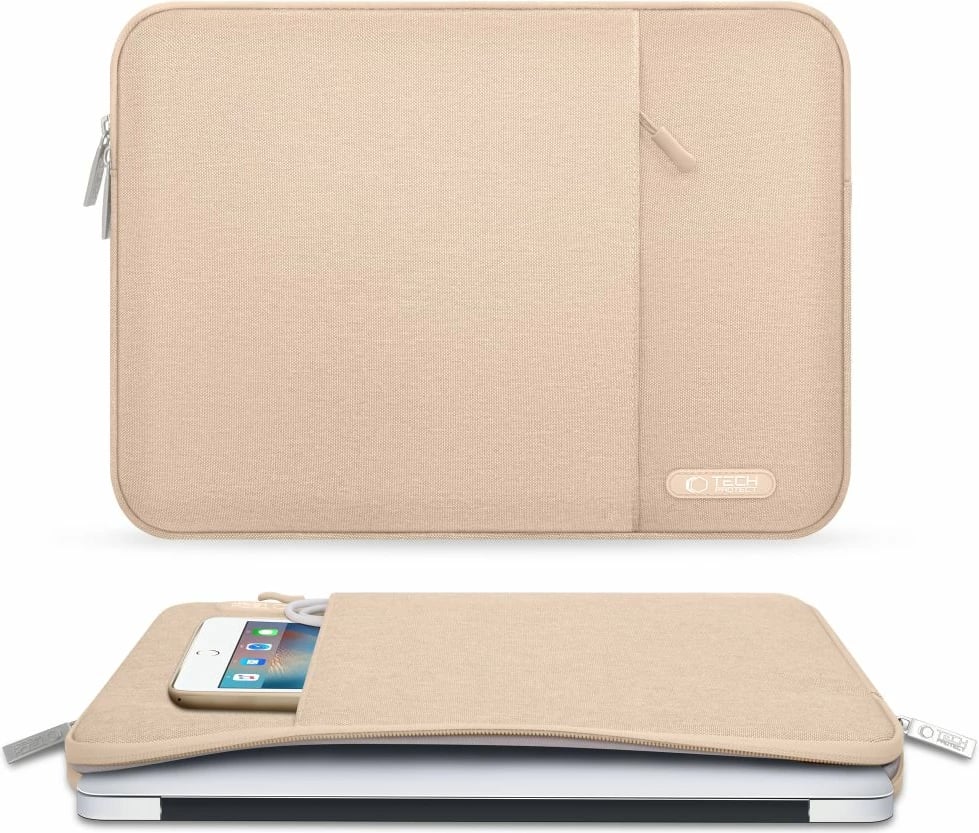 Mbështjellës laptopi Tech-Protect Sleeve, 13-14 inç, Bezhe