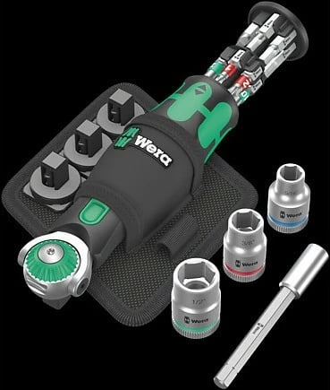 Set veglash Wera 05004283001, 18 copa, çelik, dorezë e zezë/gjelbër