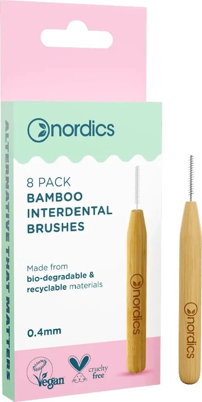 Furça interdentale bambuje Nordics, 8 copë