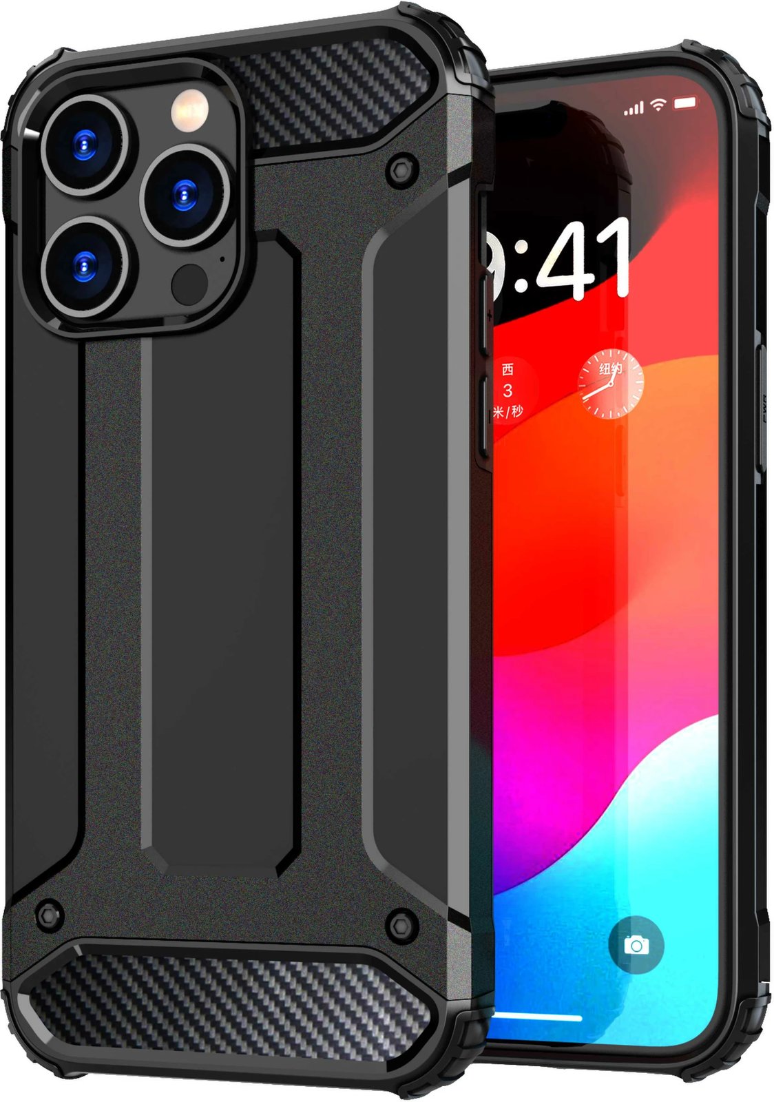 Mbështjellës Hurtel Hybrid Armor për iPhone 15 Pro Max, blu