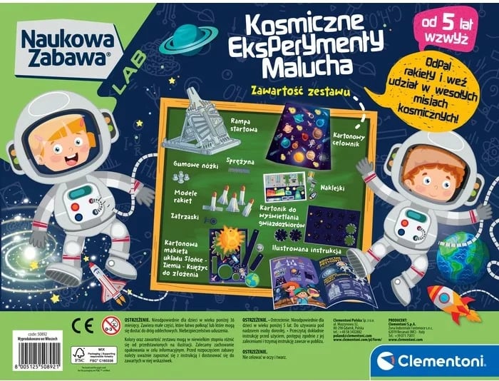 Set edukativ Clementoni Space Experiments for Little Kids, 50798, për fëmijë, pa bateri