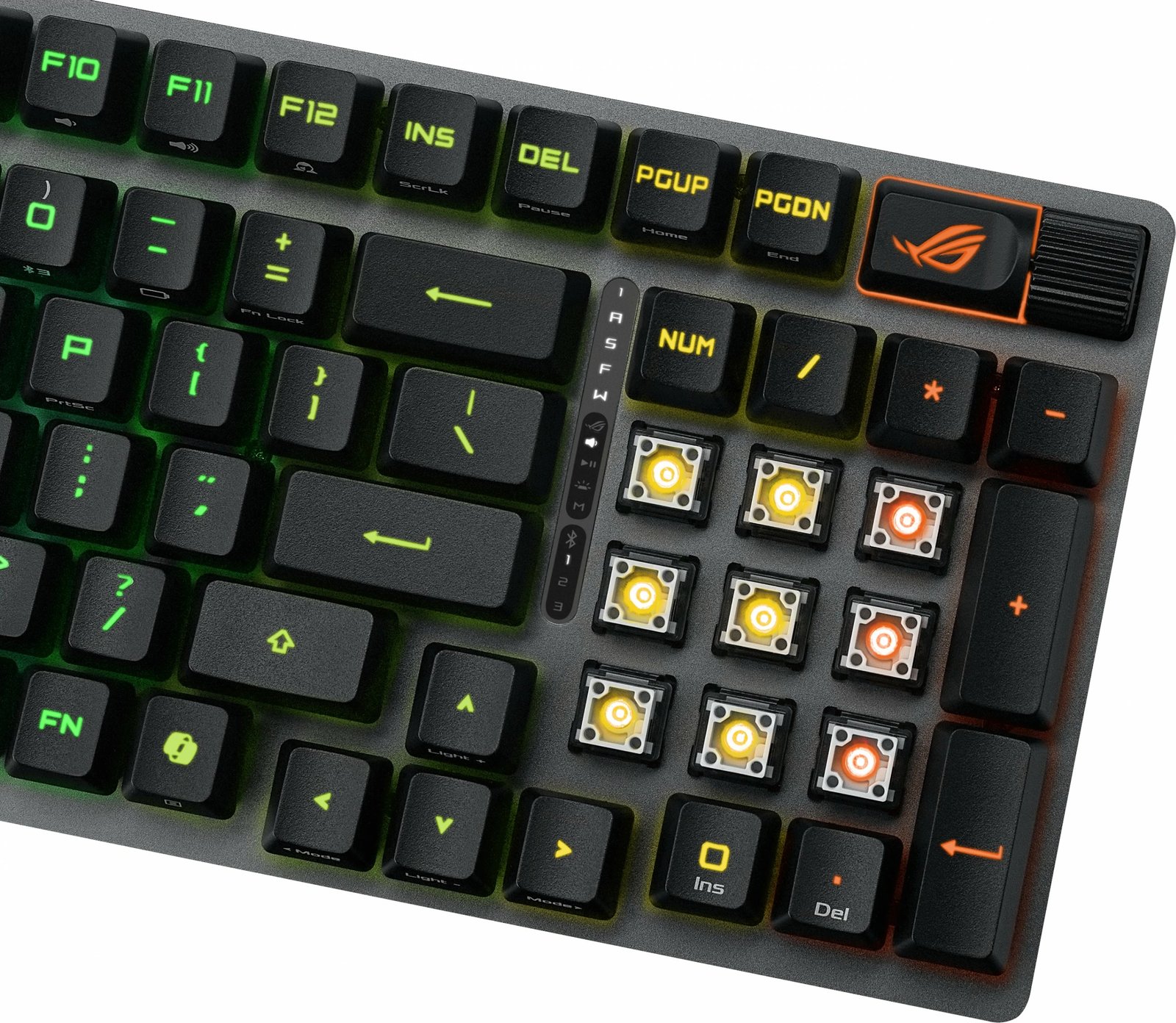 Tastierë gaming ASUS ROG Strix Scope II 96 RX Wireless, 96%, me drita RGB, lidhje USB/RF/Bluetooth, e zezë