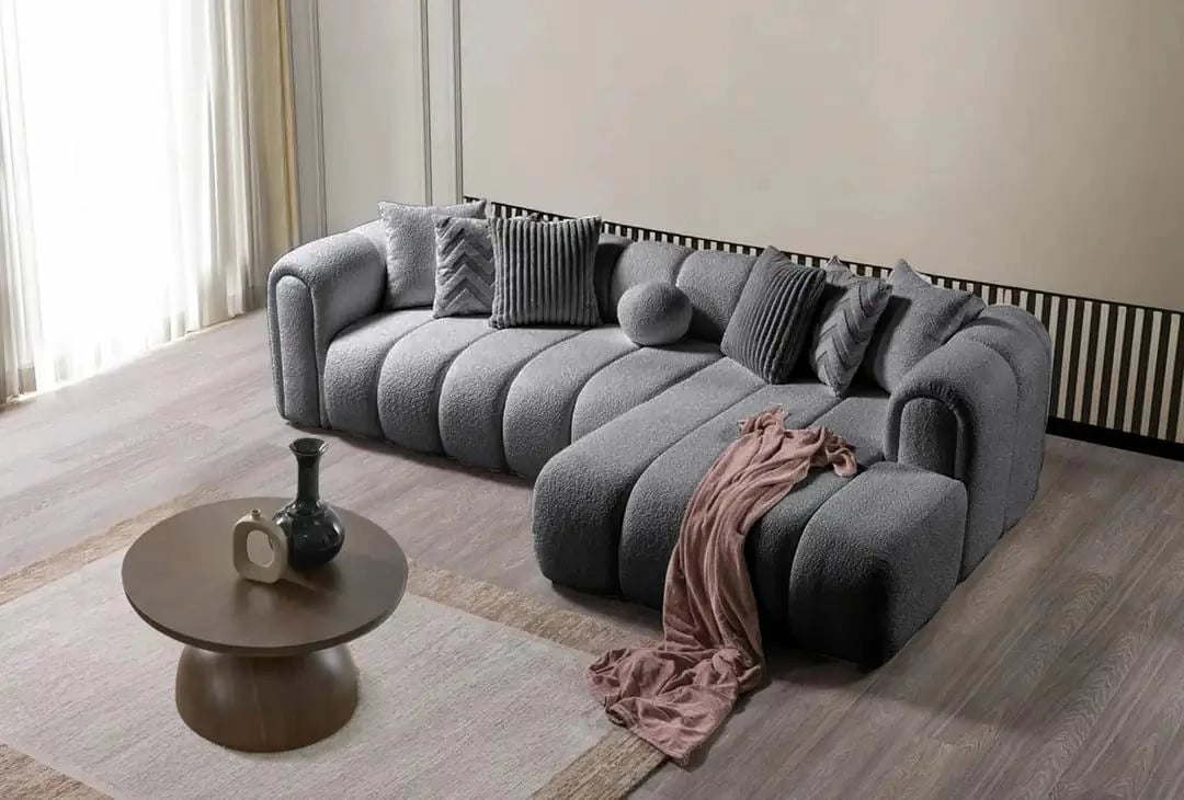 Këndare Atelier del Sofa, N-Line, e djathtë, ngjyrë gri e errët