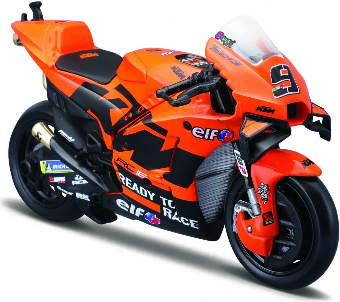 Model metalik motoçiklete Maisto Tech3 KTM Factory Racing 1:18, portokalli/zi
