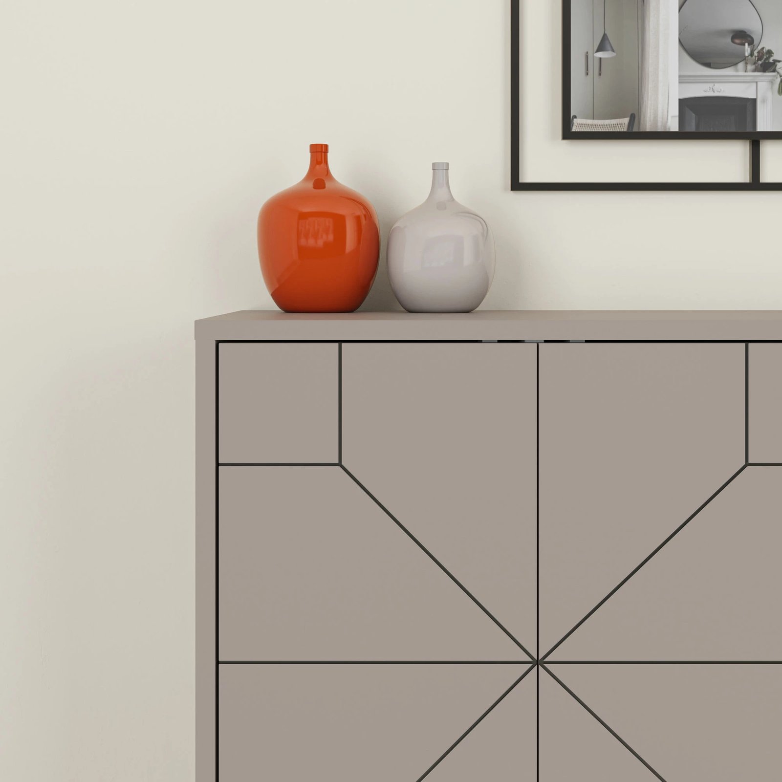 Konsol dekorativ Skye, ngjyrë mocha e çelët