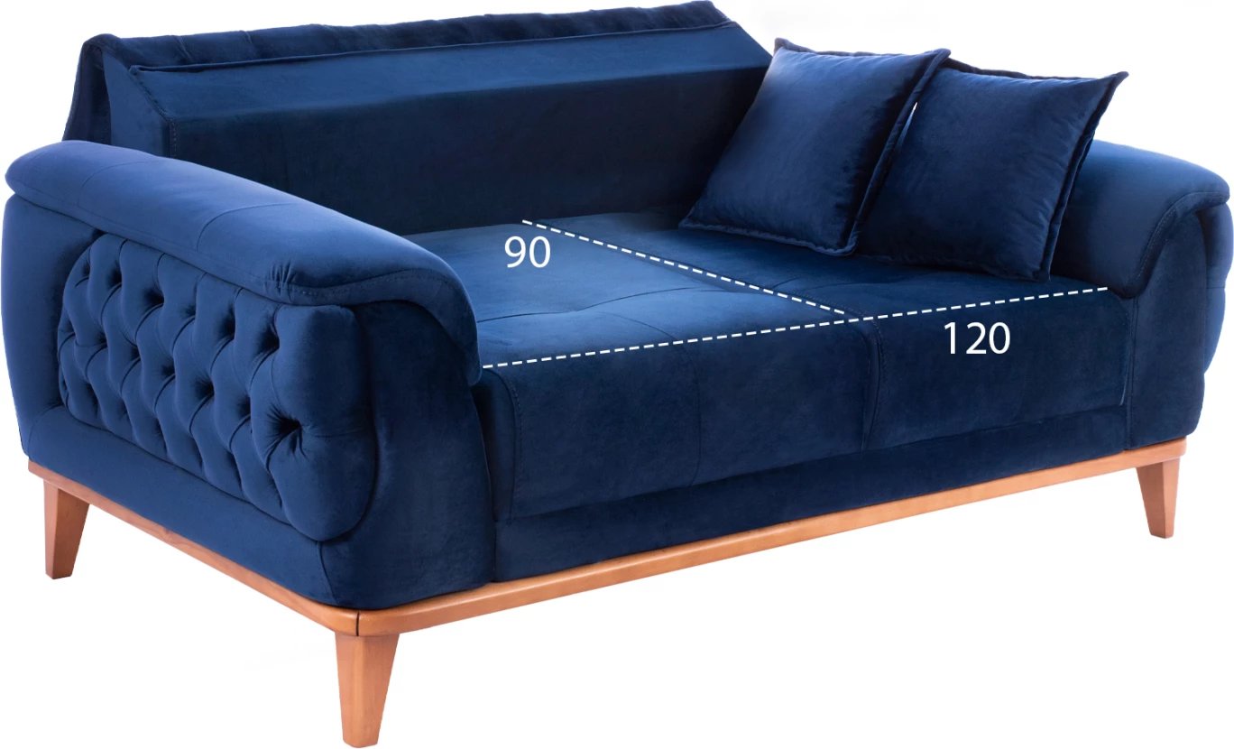 Divan 2-vendësh që bëhet shtrat, ngjyrë blu, FH3250.18