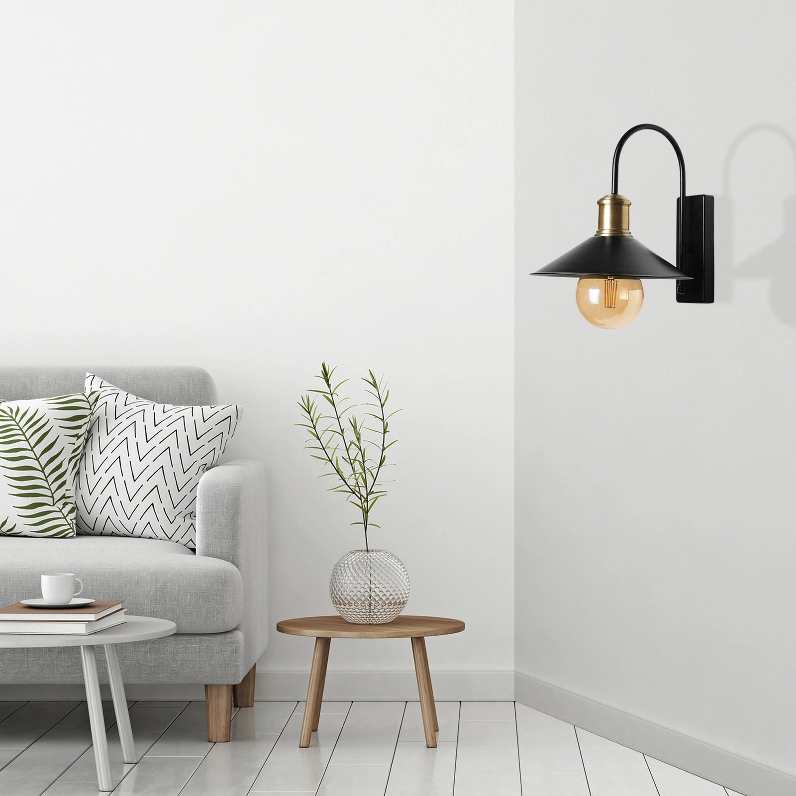 Aplik muri Opviq, kapak metali, ngjyrë e zezë