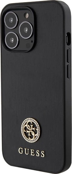 Mbështjellës Guess GUHCP13XPS4DGPK për iPhone 13 Pro Max 6.7", i fortë, Strass Metal Logo, i zi