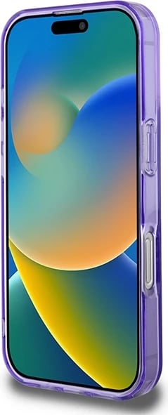 Mbështjellës Guess IML Flowers Wreath MagSafe për iPhone 16 Pro, Vjollcë