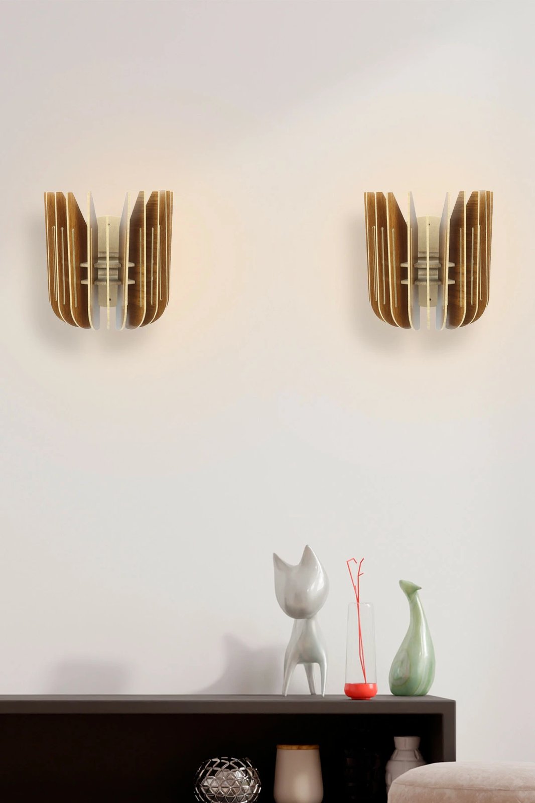 Llambë muri Opviq, tulip, 2 copë, ngjyrë arre, 210-LK2