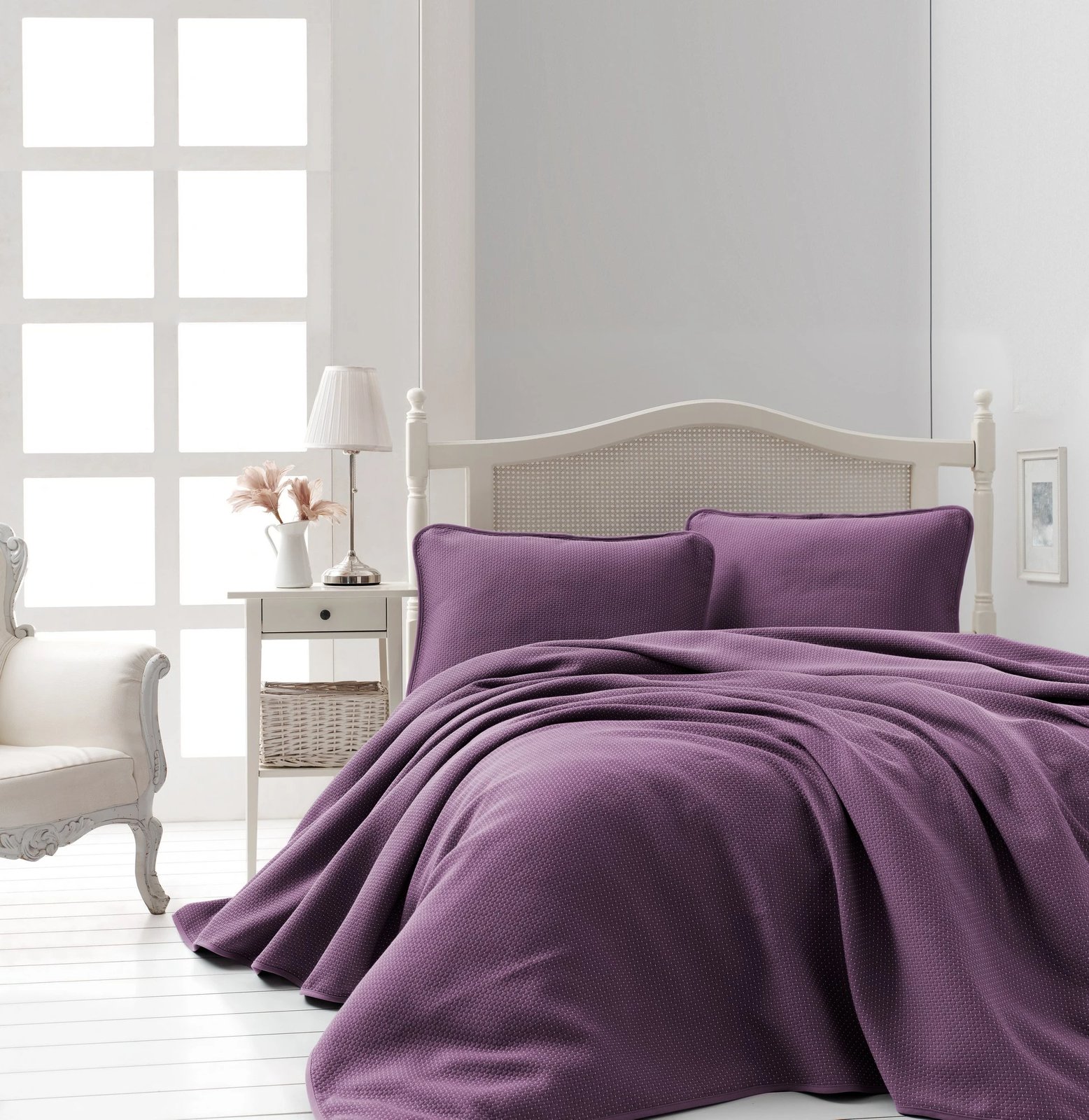 Set piké dopio, ngjyrë damson, L'essentiel, Liv