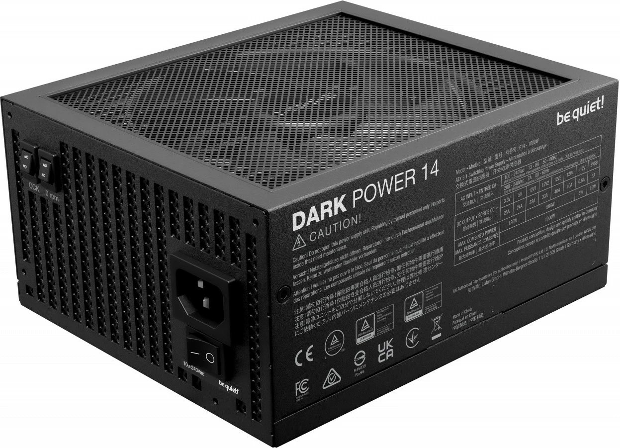 Furnizues energjie ATX, be quiet!, Dark Power 14 BP020EU, 1000W 80 PLUS Titanium, ATX 3.1 modular me 12V-2x6, i zi