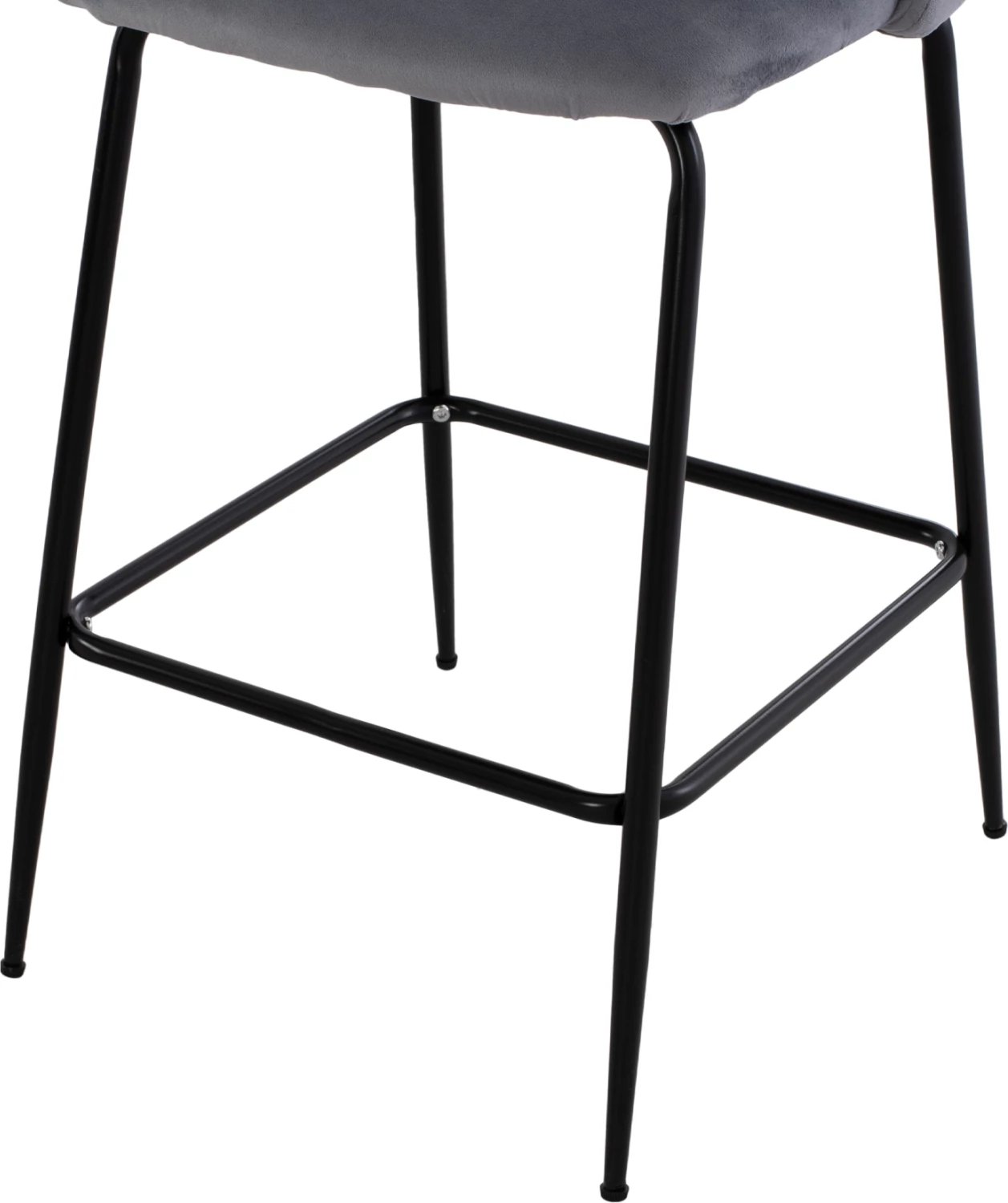 Karrige për bar, lartësi mesatare, FH8732.11, këmbë metalike, kadife gri, 50x56x98 cm., set prej 2 copë
