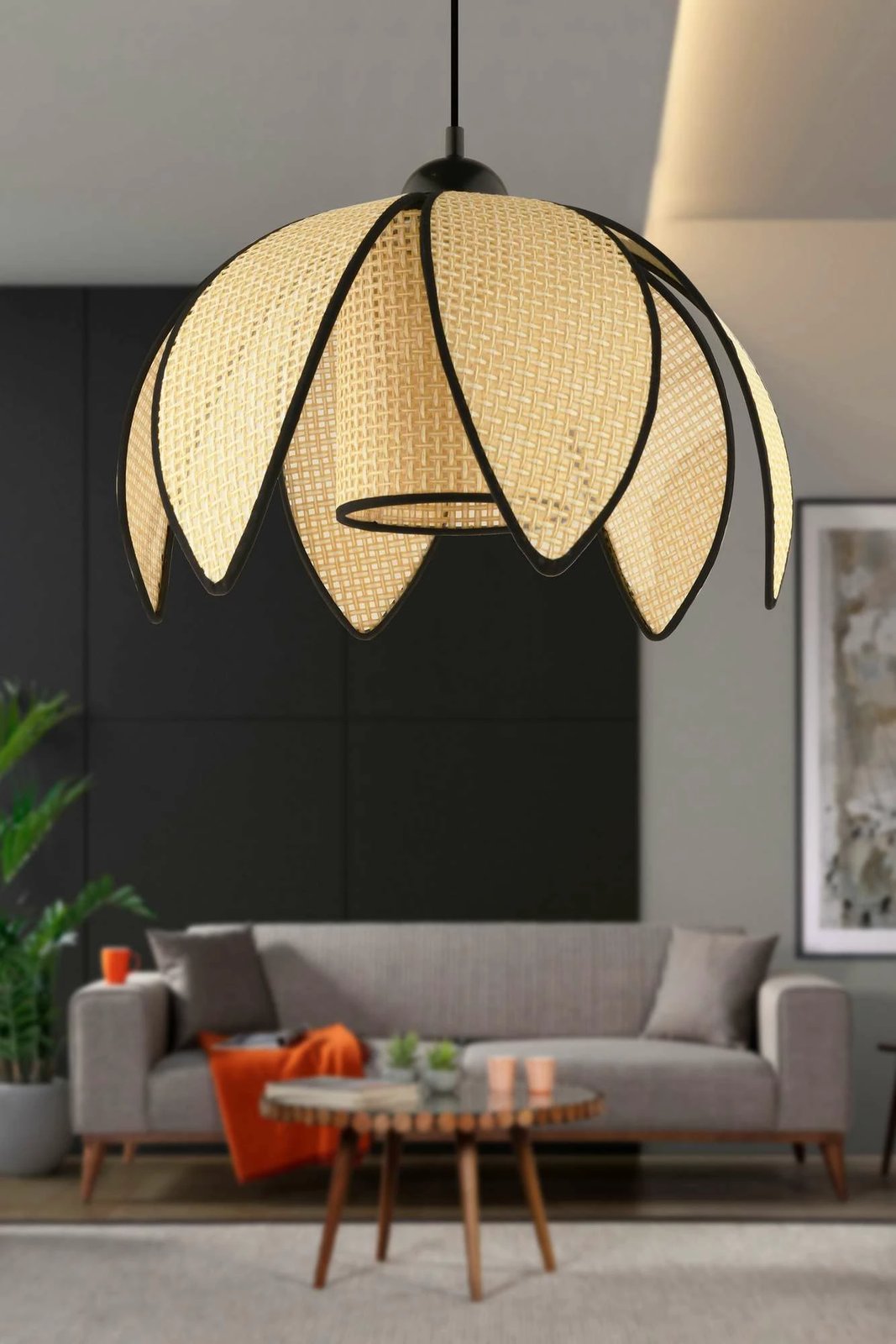 Llambë tavani Opviq, krem e zezë, 64896