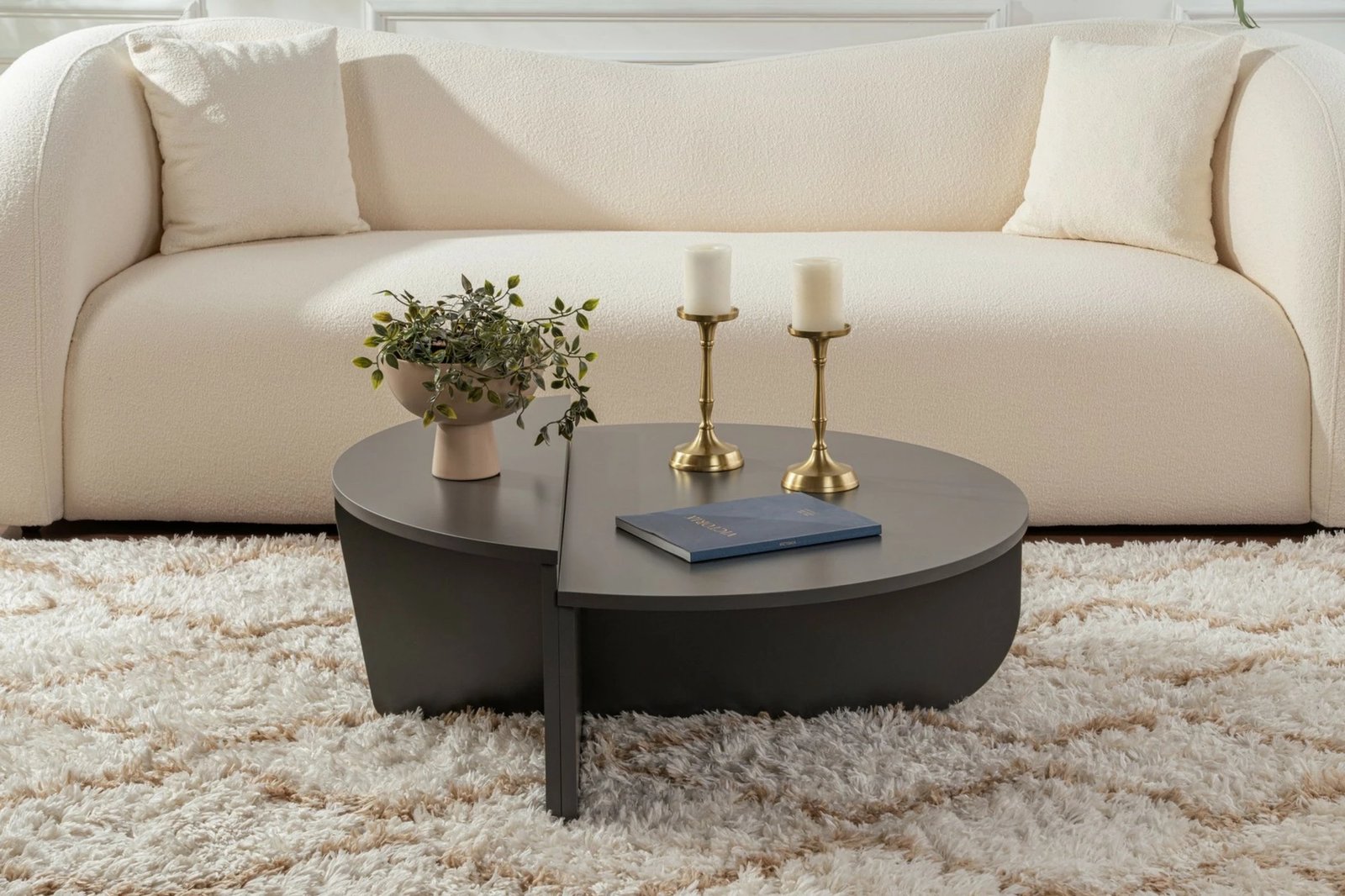 Tavolinë kafeje Nordure, Orion, ngjyrë antracit