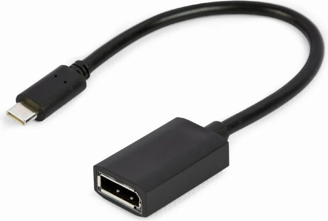 Adapter USB-C në DisplayPort Gembird A-CM-DPF-02, 15 cm, Zi