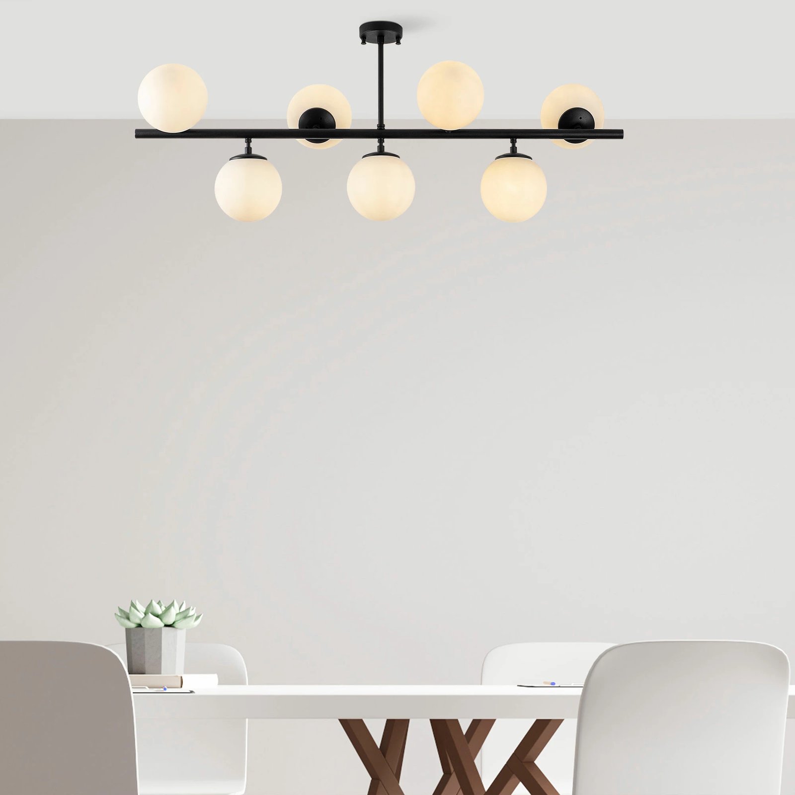 Llambë tavani Opviq Fazli, e zezë, 113x40x46cm, 7 llamba