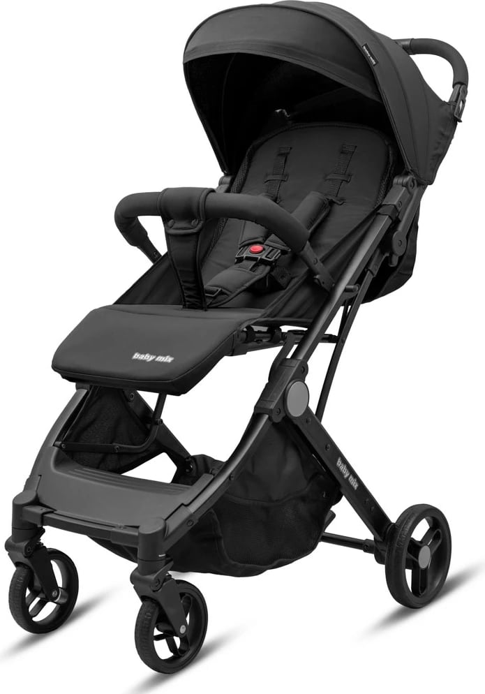 Karrocë golf, Baby Mix, Bimelo, alumini, palosje me një dorë, deri 22 kg, 7.4 kg, me mbulesë këmbësh, e zezë