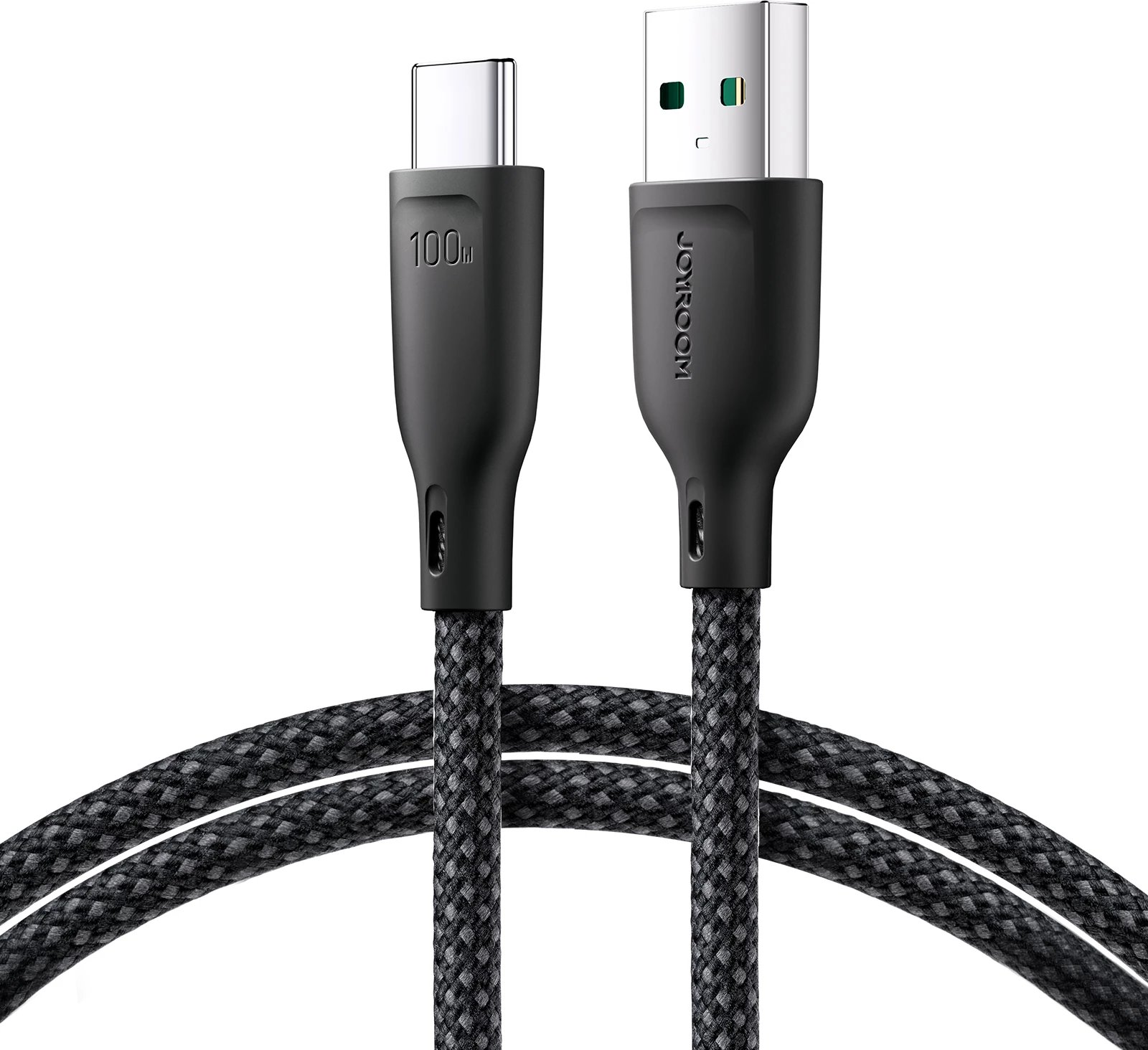 Kabllo Joyroom Multi-Color Series S-A34, USB-A në USB-C, 100W, 1m, e zezë