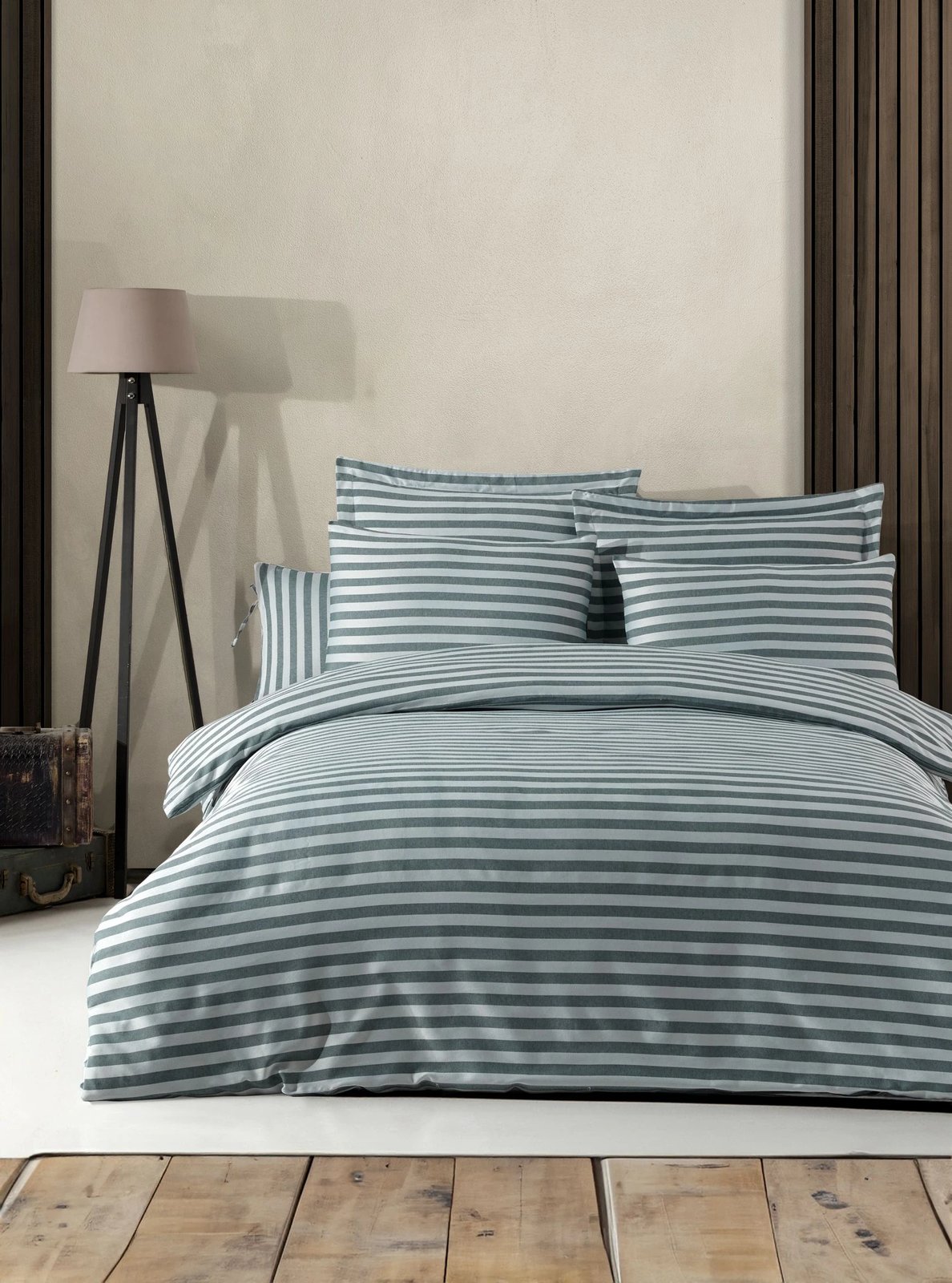 Set mbulesë për jorgan dopio, jeshile, L'essentiel, Water Yollu Saten