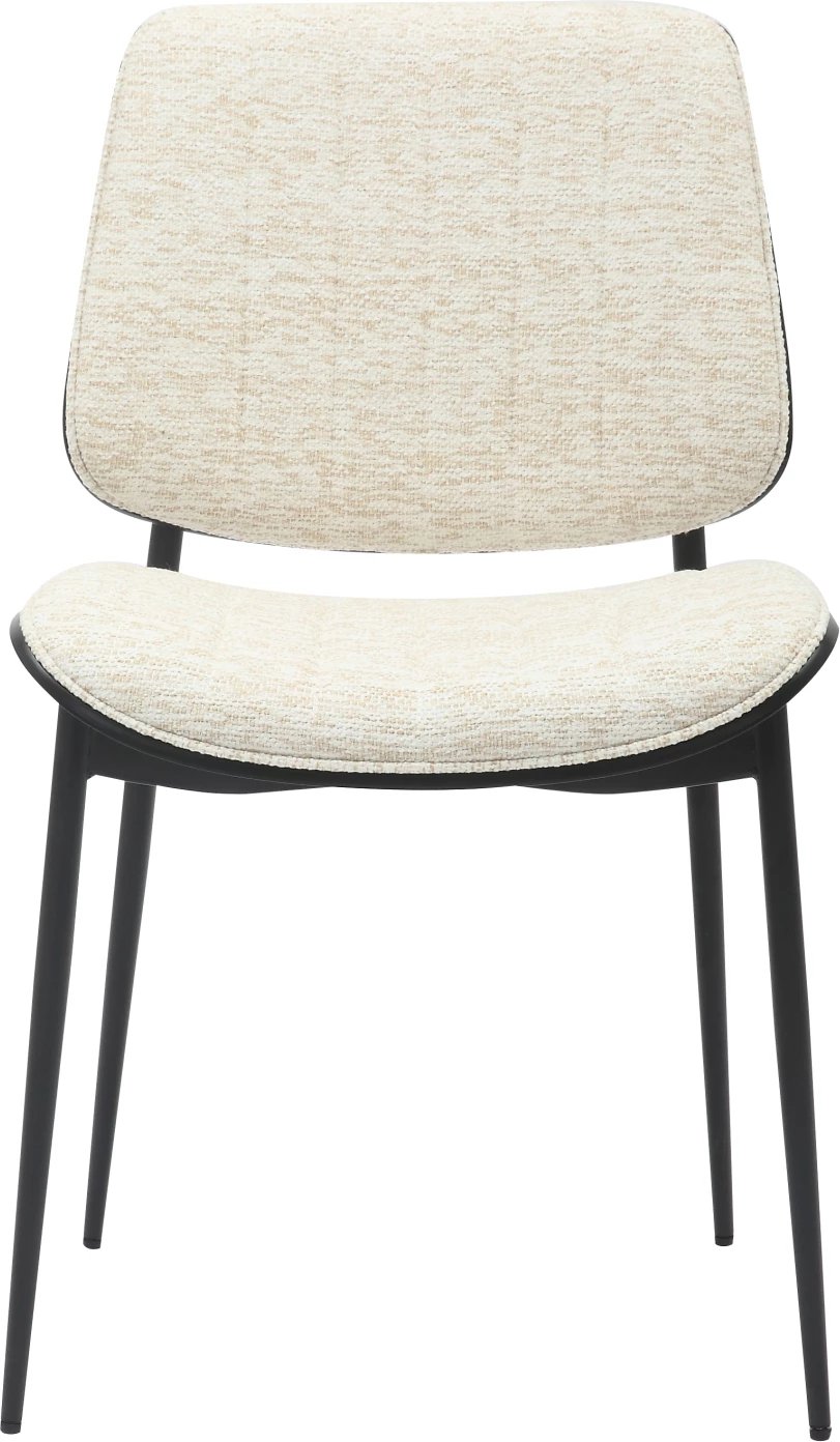 Karrige për ngrënie CONTI FH9983.02, metal i zi & dru i përpunuar, pëlhurë e kremtë, 48.5x56x82.5 cm, set prej 2 copash