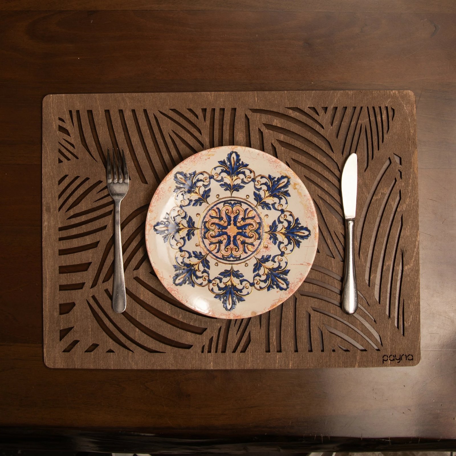 Set nënshtruesish druri për tavolinë (4 copë), Hermia, ngjyrë wenge