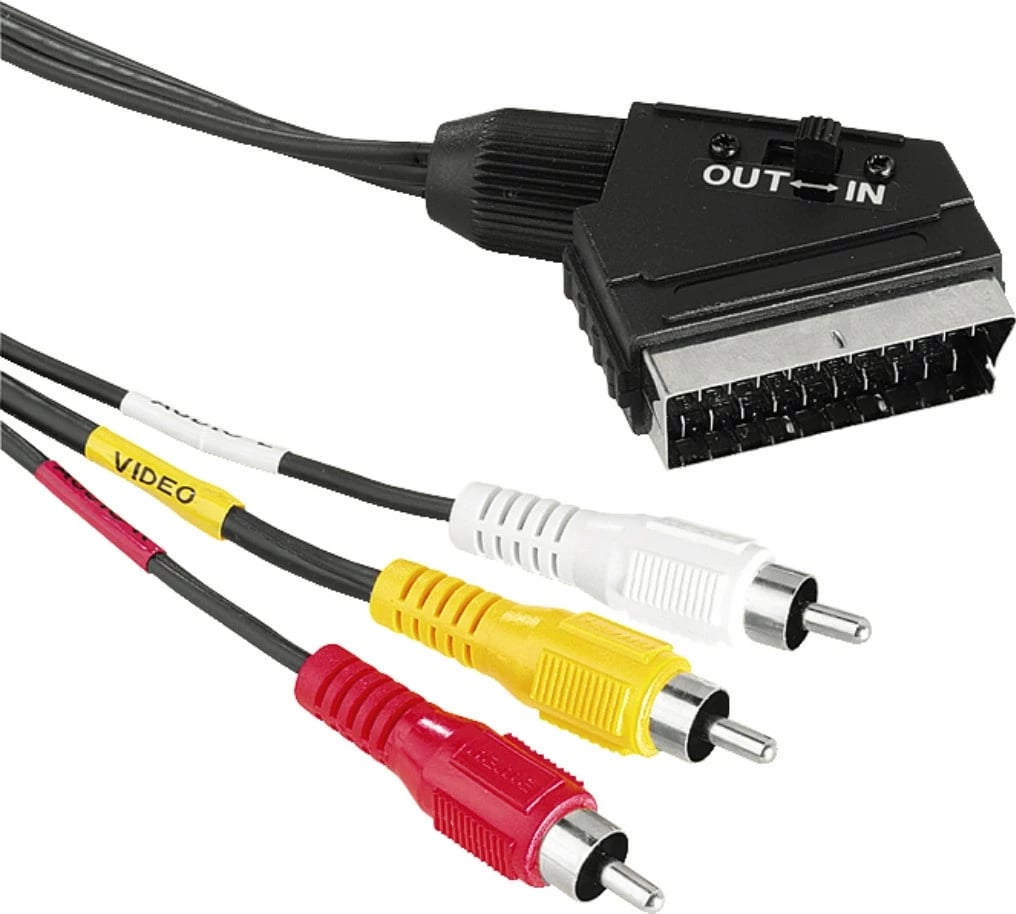 Hama video Kabllo scart -3 Cinch (video / stereo), 1.5 m, 43178