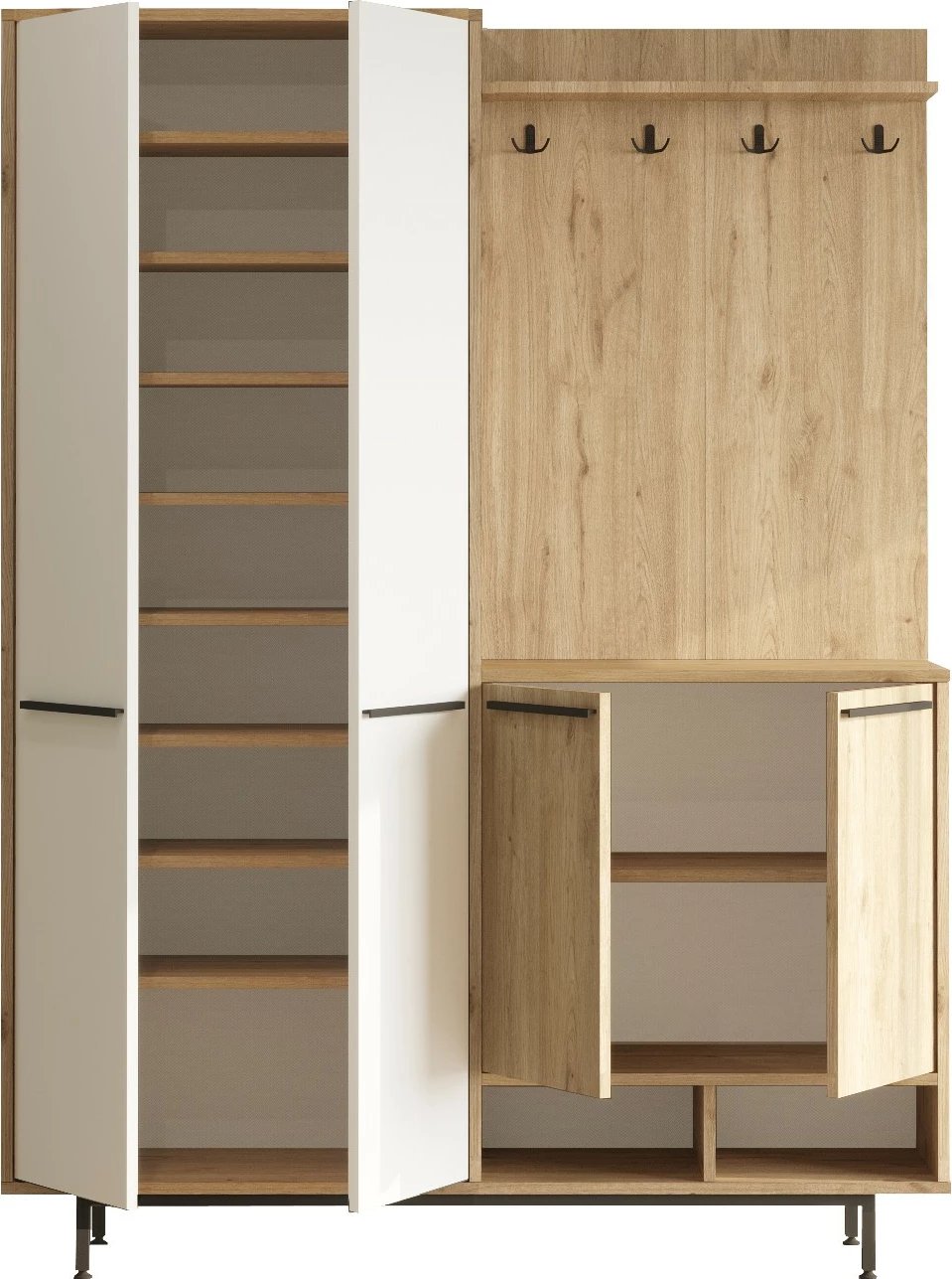 Stendë korridori Hanah Home, OS1-SW, ngjyrë lis dhe e bardhë