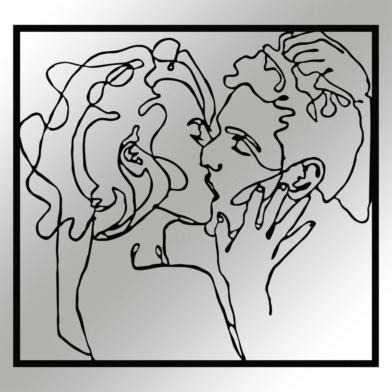 Aksesor dekorativ metalik për mur, Wallity, Kiss Me 1