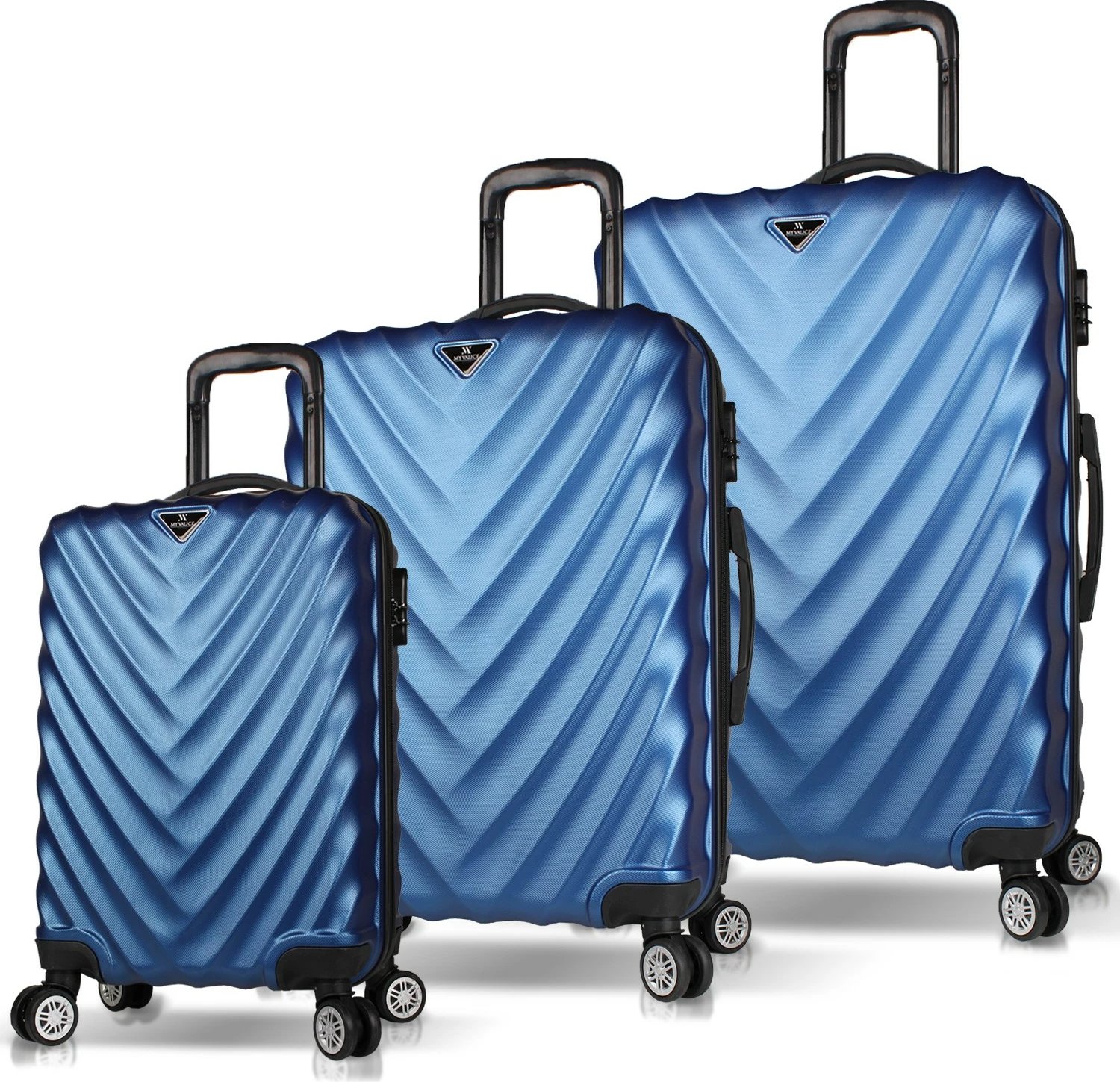 Set valixhesh (3 copë), ngjyrë blu e errët, Zoozie Bags, 6654