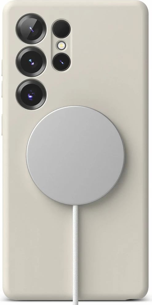 Mbështjellës Ringke Silicone MagSafe për Samsung Galaxy S25 Ultra, Bezhë