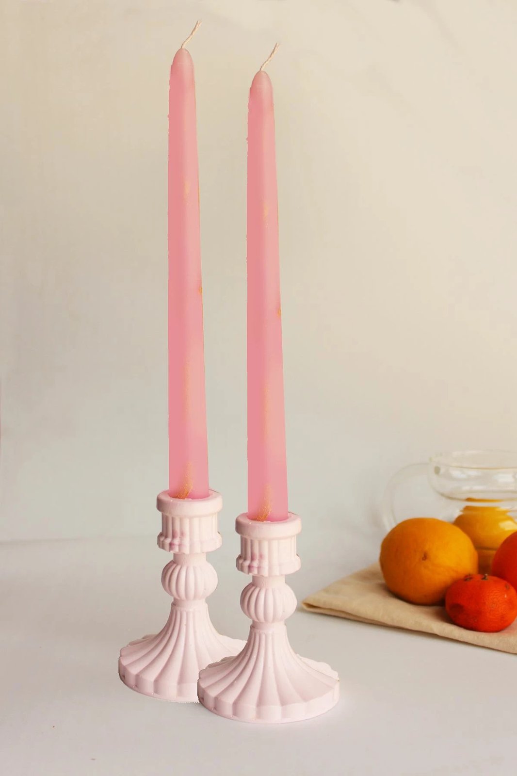 Set qirinjsh dhe mbajtësish, 4 copë, ngjyrë rozë, Evila Originals