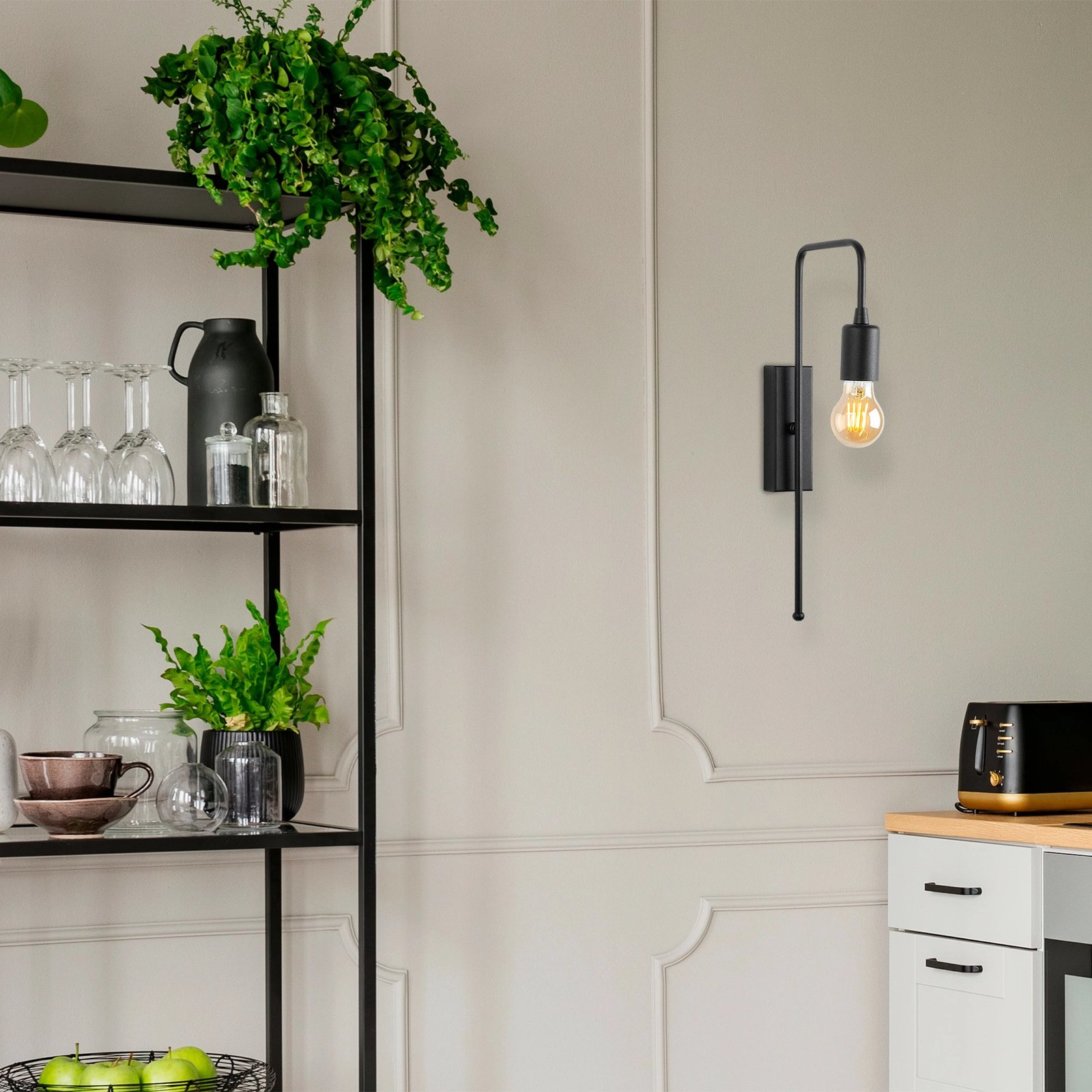 Llambë muri Opviq, Mum - 3502, e zezë, moderne