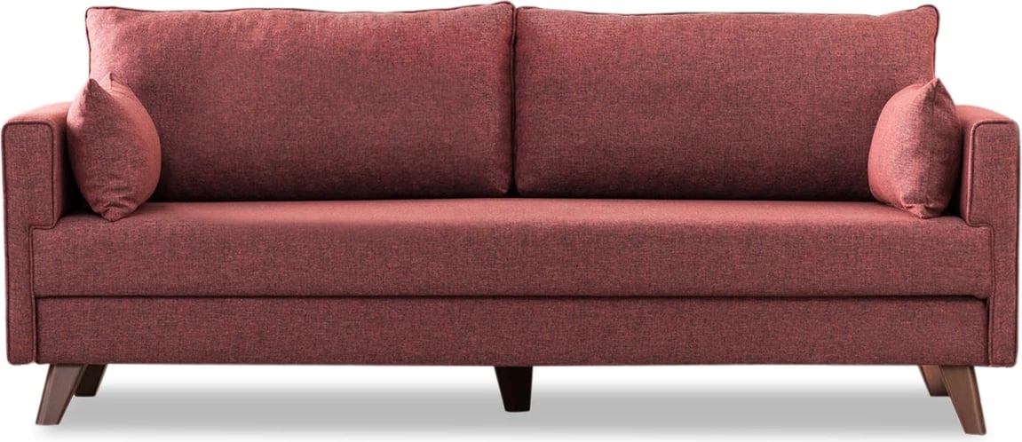 Divan-krevat treshe, ngjyrë e kuqe Claret, Bella Sofa Bed