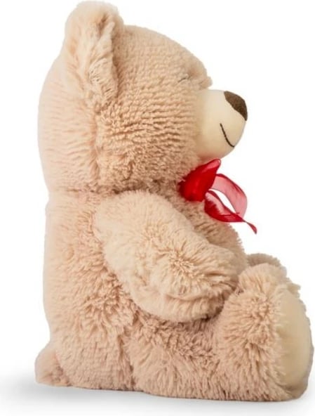Ari pelushi Daffi B-954, 28 cm, bejzh me fjongo të kuqe