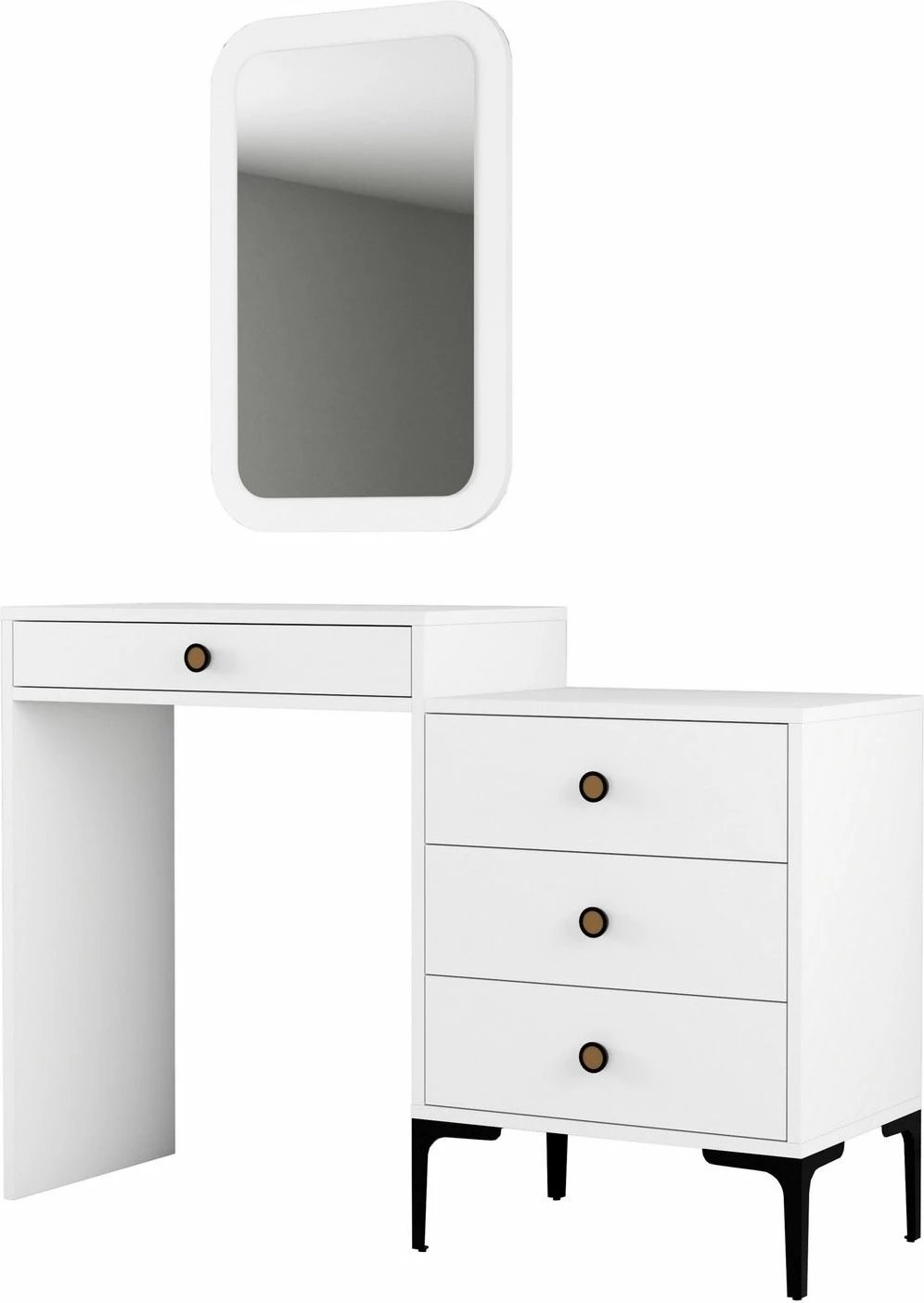 Tavolinë grimi Skye Decor, Lizbon 549, e bardhë