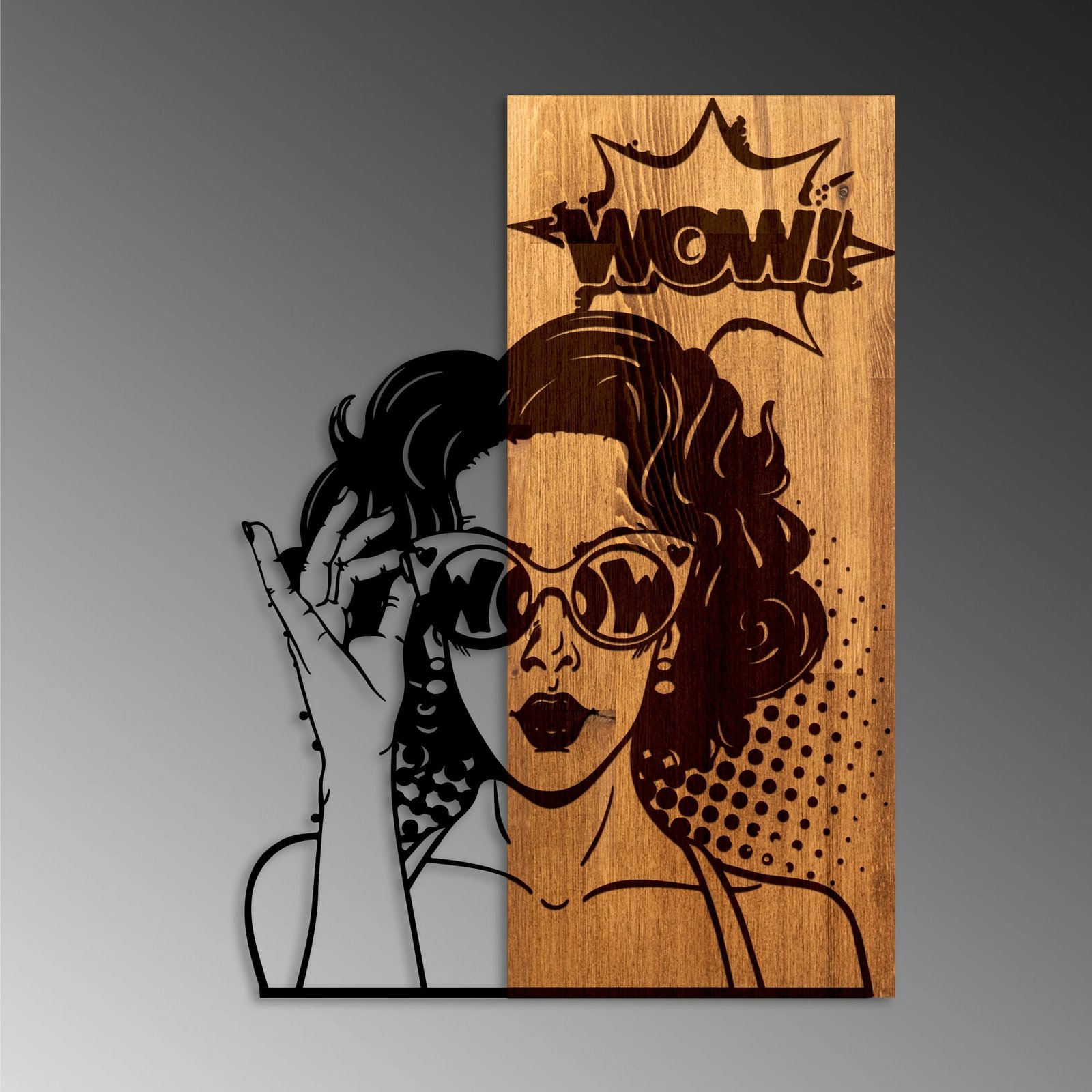 Aksesor dekorativ muri prej druri, Wallity, Wow