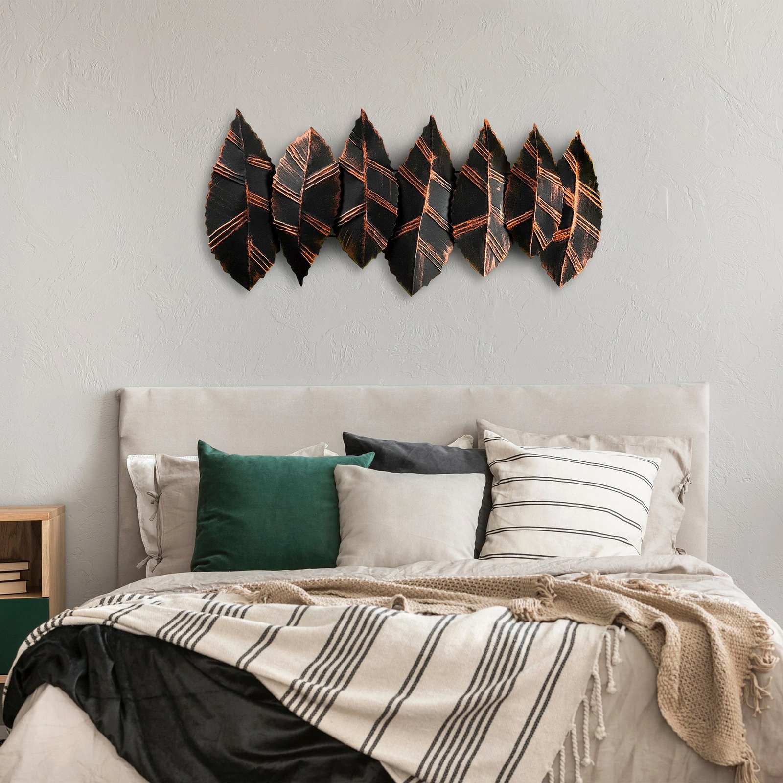 Aksesor dekorativ metalik për mur Wallity, Hornbeam 2, shumëngjyrësh, 52x114cm