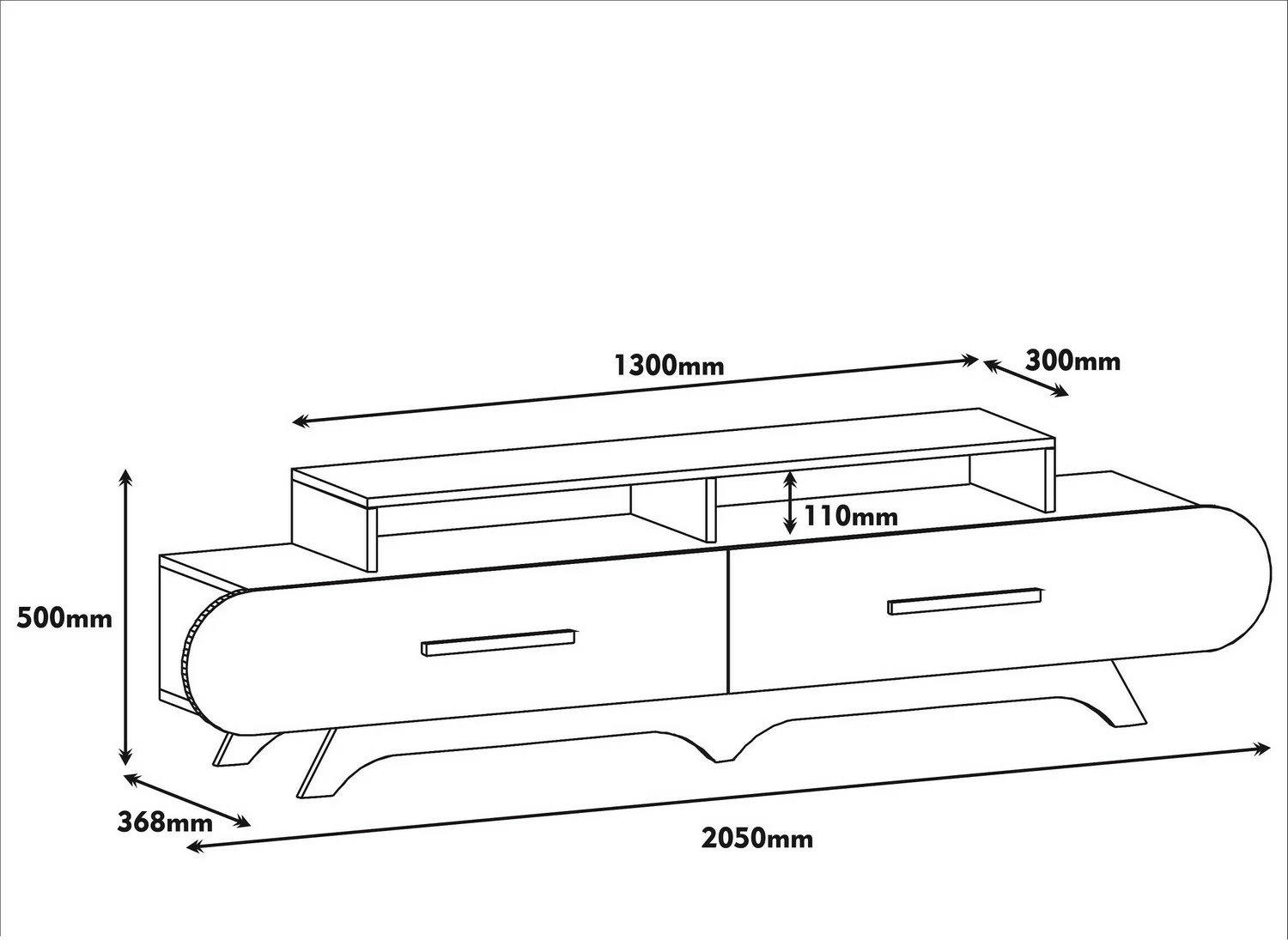 Komodë TV Hanah Home Flora, ngjyrë arre dhe e verdhë