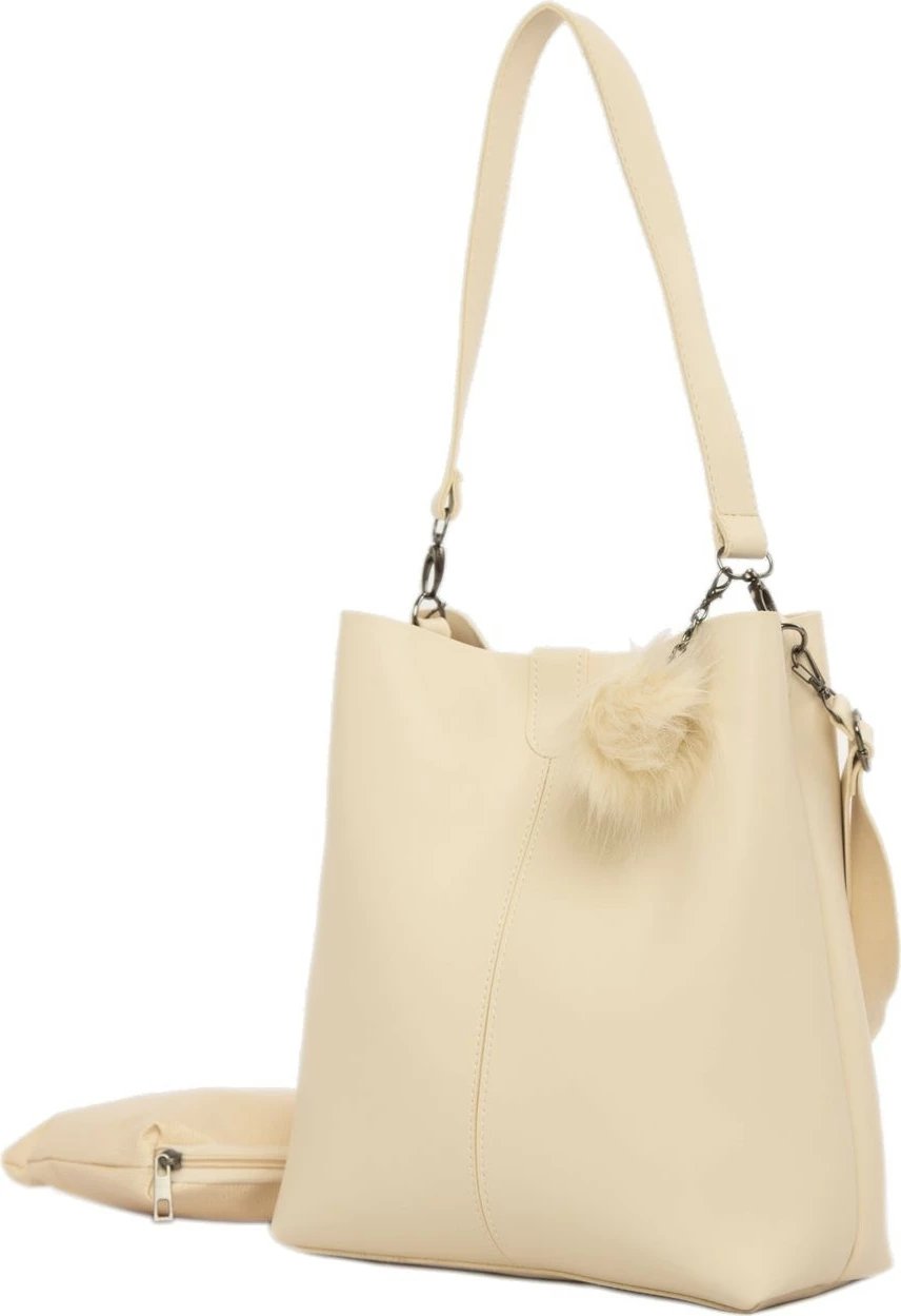 Çantë krahu Zoozie Bags, krem, 32x30x10cm