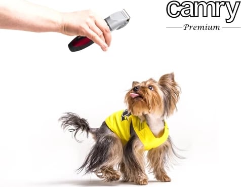 Makinë qethëse për kafshë, Camry CR 2821, motor 35W, koka titan me teh qeramike, USB, me/pa kabllo, 4 krehra 3–12 mm, bateri 1600 mAh, e zezë/argjend, set me bateri shtesë, vaj, furçë dhe kabëll USB Makinë qethëse për kafshë, Camry CR 2821, motor 35W, koka titan me teh qeramike, USB, me/pa kabllo, 4 krehra 3–12 mm, bateri 1600 mAh, e zezë/argjend, set me bateri shtesë, vaj, furçë dhe kabëll USB