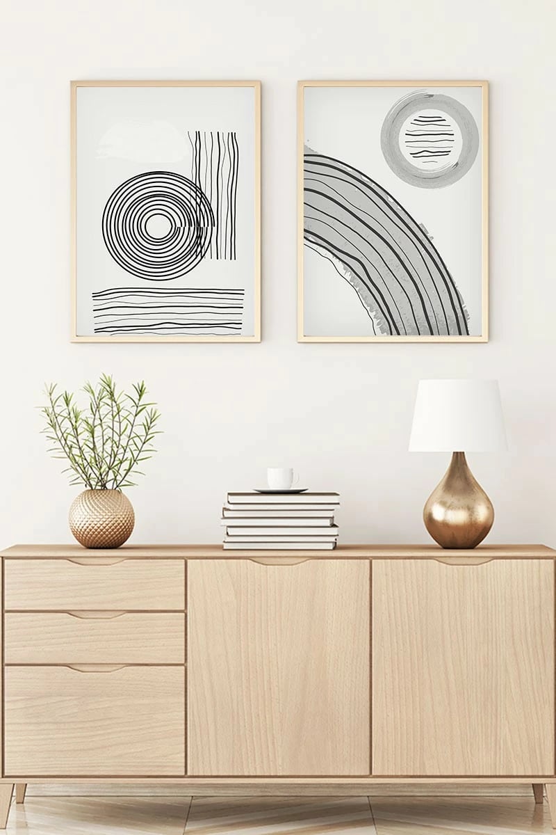 Pikturë dekorative me kornizë MDF (2 copë), Wallity, Huhu58, 50x35cm