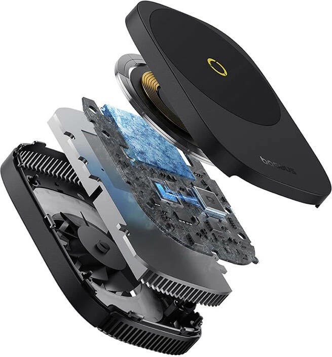 Mbajtës me ftohje dhe karikim wireless Baseus MagPro II Ultra-Thin, i zi